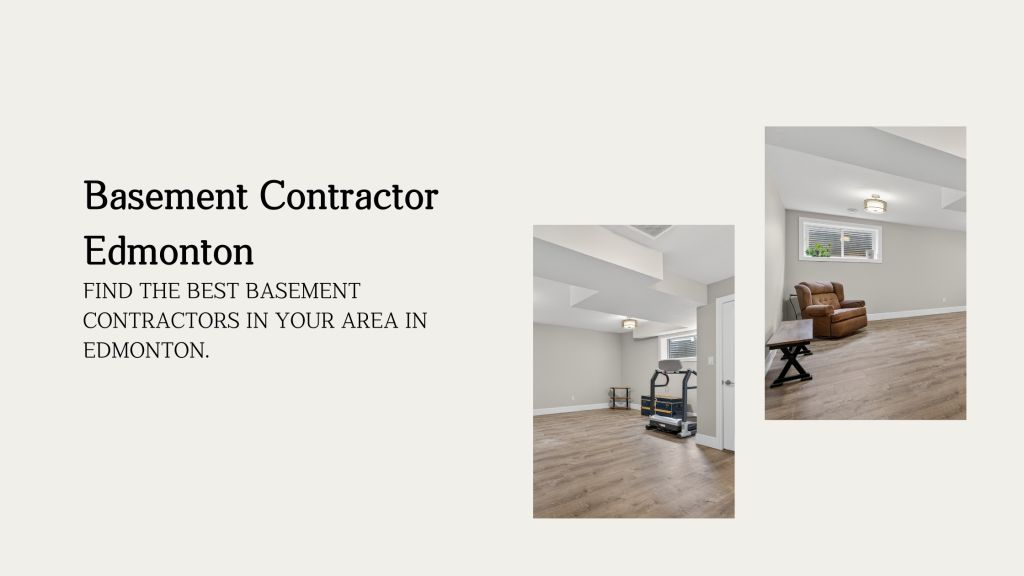 Basement contractor Edmonton reviewing renovation plans with homeowner